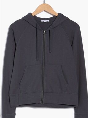 James Perse Dark Charcoal Zip Hoodie